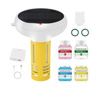 snowchecking 7 In 1 Smart Water Quality Monitor Wireless Floating Smart For Swimming Pool With PH Salinity ORP Temperature And Conductivity for Pools and Swim Spas(B)