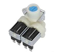 Snowchecking AC 220V-240V Dual Head Washing Machine Solenoid Valve PP Aluminium Alloy Water Inlet Valve Replacement