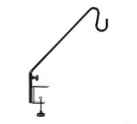 Snowchecking Adjustable Vertical Railing Hook Kit,Solid Steel Bird Feeder Hanger for Wrought Iron Aluminum PVC Wood, 15LBS Capacity Plant Basket Holder Black 28in(A)