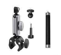 Snowchecking Aluminum Alloy Motorcycle Handlebar Mount, 360° Adjustable Bike Frame Clamp,for Hero 13-10, for INSTA360, for DJI for OSMO Action Cameras, 20-50mm Rod(B)
