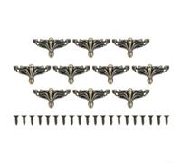 snowchecking Antique Corner Protectors, Wooden Box Foot Leg, Corner Protector, Retro Hardware Accessories, Elegant Design and Easy Installation, 10 Pack, 36x19mm Size,(Bronze)