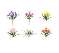 Snowchecking Artificial Wildflower Bouquet Mixed Color Plastic Floral Arrangement 34Cm Length For Indoor Vase Or Outside Hanging Planters Home Garden Decorating