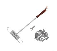 snowchecking BBQ Branding Iron with 55 Interchangeable Letters, Aluminium Alloy Meat Stamp for Grilling Steaks and Burgers, Wood Handle Barbecue Tool for Outdoor Parties