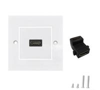 Snowchecking Black Single Port Wall Socket Panel, Gold-Plated 4K Faceplate,for HDTV Projector, Flush Mount Decorative Outlet Cover,for Home Office, Includes Screws