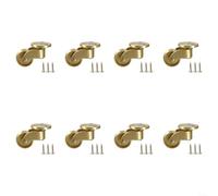 Snowchecking Brass Castor 360 Degree Rotating Wheels With Mounting Plate For Chairs Cabinets Coffee Tables Plant Stands Casters For Furniture(8set)