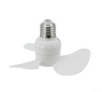 snowchecking Brushless 14cm E27 Ceiling Fan for Bedrooms & Living Rooms, Energy-Efficient 10W, Quiet Airflow, ABS/Metal Construction(A)
