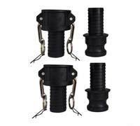 snowchecking Cam And Groove Hose Fitting Kit, 2 Sets Polypropylene Type C And E Camlock Couplings With Hose Barb In 1, 1.2, 1.5, 2 Inch For Industrial Pumps And Piping Systems(1 inch)