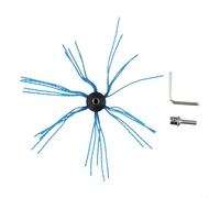 snowchecking Chimney Power Sweeping Brush Head Kit, Flexible Nylon Cleaning Tool for Soot Removal, Non-Scratch Design with Quick-Release Assembly, Blue