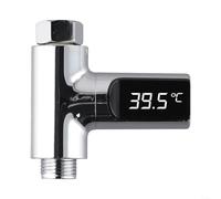 snowchecking Digital Shower Thermometer, LED Display Real-Time Water Temperature Monitor Self-Powered Battery-Free For Bathroom Shower Head