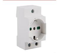 Snowchecking DIN Rail Socket,with for EARTHING Protection, Flame Retardant Nylon AC Outlet,for Electrical Distribution Box GAW, White(IT)