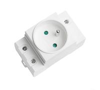 Snowchecking DIN Rail Socket,with for EARTHING Protection, Flame Retardant Nylon AC Outlet,for Electrical Distribution Box GAW, White(FR)