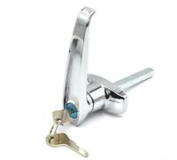 snowchecking Door Handle Lock, Garage Door Lock, Entry Handle Lock, Zinc Alloy Exterior Door Hardware with Rainproof Design and Chrome Finish, 128x115x30mm Silver