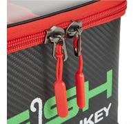 snowchecking EVA Fishing Lure Storage Bucket with 48 Slots, Squid Jig Case up to 16cm, Hoseable Tackle Bag with Drain Holes & Clear Top, Includes 6 Dividers, Black