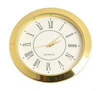 Snowchecking for MINI Quartz Clock Insert 36Mm/55mm Round With Gold Or Silver for BEZEL, Roman Or Arabic Numerals, Stainless Steel Back For DIY Crafts And Home Décor Projects(55mm A)