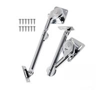Snowchecking Hydraulic Cabinet Door Hinges, Zinc Alloy Support Rods, Flip-Up/Down Mechanism, Adjustable 19Mm Range, Compatible With 150Mm+ Internal Height, Silver Finish