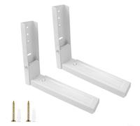 Snowchecking Kitchen Wall Mounted Microwave Shelf Rack Stainless Steel Folding Telescopic Adjustable Brackets Space Saving Storage Holder(white)