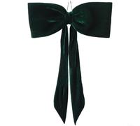 Snowchecking Long Velvet Bow Christmas Decorations For Trees And Windows, Festive Red Hanging Ornaments For Holiday Season(40cm Green)