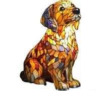 snowchecking Luminous Handmade Labrador Dog Lamp Resin Material Warm LED Glow for Bedroom Living Room Gifts 17x15cm Multicolor(Dog Lighting C)