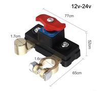 snowchecking Manual Battery Disconnect Switch for 12V/24V Vehicles - Top/Negative Terminal Isolator - Power Cutoff for Cars, RVs, Trailers & Marine Use - Black