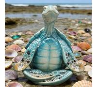 snowchecking Meditating Turtle Statue, Zen Garden Decor Figurine, Weather-Resistant Plastic Accent for Home Patio Outdoor, Tranquil Artistic Ornament