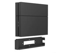 snowchecking Metal Wall Mount Bracket for For PS4 First Generation, Dual-Sided Steel Console Holder with Secure Fit, Black Gaming Accessory for TV Installation (29.5x8.4cm)