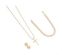snowchecking Modular Dark Geometry Jewelry Set 45cm Chain | 3-piece modular set, arrow pendant, etched chain, magnetic clasp, matte black finish