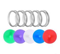 snowchecking Multicolor Silicone Fermentation Lids, Fermentation Airlock Silicone Lids with Stainless Steel Bands for Jars for Making Sauerkraut(B)