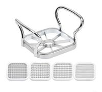 Snowchecking Potato Chipper Chip Cutter, Stainless Steel Multifunctional Fruit & Vegetable Cutter, 5-in-1 Interchangeable Blades, Ergonomic Design