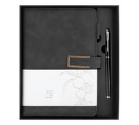 snowchecking Professional A5 Notebook And Metal Pen Set With Elegant Stitched Design And Smooth Cream for pages for ideal For Business Notes And Daily Writing(Black)