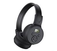Snowchecking Rechargeable Portable FM Radio Headphones with LCD Display, Foldable Structure, Adjustable Headband and ABS Material,for Comfortable Listening, Black(Charge)