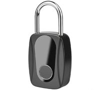 Snowchecking Waterproof Rustproof Smart Fingerprint Padlock ABS Material with Type-C Charging and Stainless Steel Lock Beam for Secure Luggage, Gold(A)