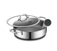 SNOWCLAD Saute Pan,Hybrid Non Stick 5 Quart Everyday pan,Chicken Fryer, PFOA Free Cookware,12 inch Deep Frying Pans with Lid,Dishwasher and Oven Safe,Works on Induction,Ceramic and Gas Cooktops
