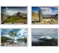 Snowdon - Snowdonia - Wales - 4 PACK - Jumbo Fridge Magnet/Magnets ID843
