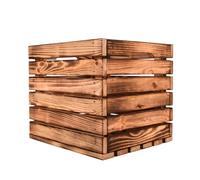 SNOWDON Timber, Flamed Wooden Storage Crate, 4 Pack, (L) 37.5cm (W) 33cm (H) 32.5cm, Home and Interior Strorage