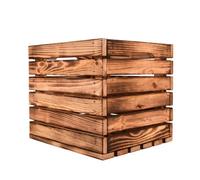 Snowdon Timber Flamed Wooden Storage Crate (H) 32.5Cm (W) 33Cm (L) 37.5Cm - Pack Of 2