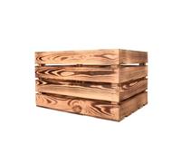 SNOWDON Timber Flamed Wooden Storage Crate (L) 50cm (W) 40cm (H) 30cm - Pack of 2