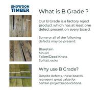 Snowdon Timber Reject Treated 2x1" Batten (T) 19mm (W) 38mm (L) 1.8m - Pack of 10
