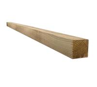Snowdon Timber, Treated 3x3" Fence Post, (H) 2.4m (W) 75mm, Timber Garden Fencing Posts