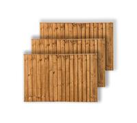 Snowdon Timber, Treated Brown Feather Edge Fence Panel, Pack of 3, (W) 1828mm x (H) 1200mm, Garden Fencing