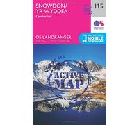 Landranger Active 115 Snowdon & Caernarfon Map With Digital Version - Pink, Pink One Size