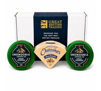 Snowdonia Cheese Co Green Thunder, with Garlic and Garden Herbs 2 x 200g, with Stockan's Thin Orkney Oatcakes - from Great British Trading
