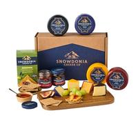 Snowdonia Cheese Company | Cheese Board Selection | 4 Luxury Welsh Cheeses, 1 Chutney, 1 Hot Honey, Crackers and 1 Acacia Wood Board