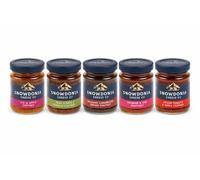 Snowdonia Chutney collection x 5 - Spiced Tomato & Vodka Chutney, Rhubarb & Gin, Pear, Date & Cognac, Fig & Apple and Balsamic Caramelised Onion Chutney - from GREAT BRITISH TRADING