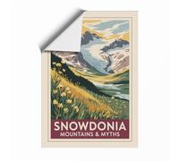 Snowdonia Mountains & Myths Vintage Unframed Wall Art Print A2 (59.4×42cm), Wall Decor for Living Room, Bedroom, Office & Home, Art Gift