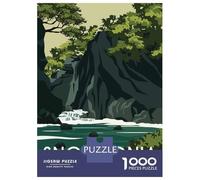 Snowdonia National Park Poster Jigsaw Puzzle 1000 Pieces, Romantic City Break Scene, Matte Printed Jigsaw for Travel Lovers, Screen-Free Fun, 52x38cm/1000pcs