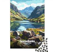 Snowdonia National Park Wales Landscape 1000 Piece Jigsaw Puzzle, Lakeside Architecture Scene, Interlocking Paper Pieces for Adults, Decorative Artwork, 52x38cm/1000pcs