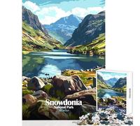 Snowdonia National Park Wales Landscape 1000 Piece Jigsaws for Teenagers Boost Memory Retention Effectively Calming Relaxing Leisure Game (50x75cm)