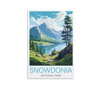 Snowdonia National Park Wales Vintage Travel Poster 16x24inch(40x60cm) Modern Home Decor Art, Office Bedroom Living Room Canvas Wall Art