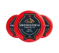 Snowdonia Red Devil Red Leicester with Habanero Chillies & Peppers 3 x 200g | Spicy Welsh Cheese | Gourmet Waxed Truckle | Cheeseboard & Burger Cheese | Vegetarian