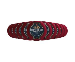 Snowdonia Ruby Mist Cheddar with Port & Brandy 12 x 200g | Welsh Cheddar Infused with Port & Brandy | Gourmet Waxed Cheese | Cheeseboard Cheese | Vegetarian